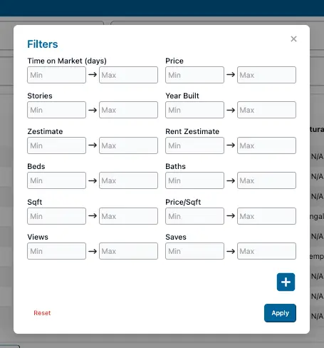 PropFly advanced property filters
